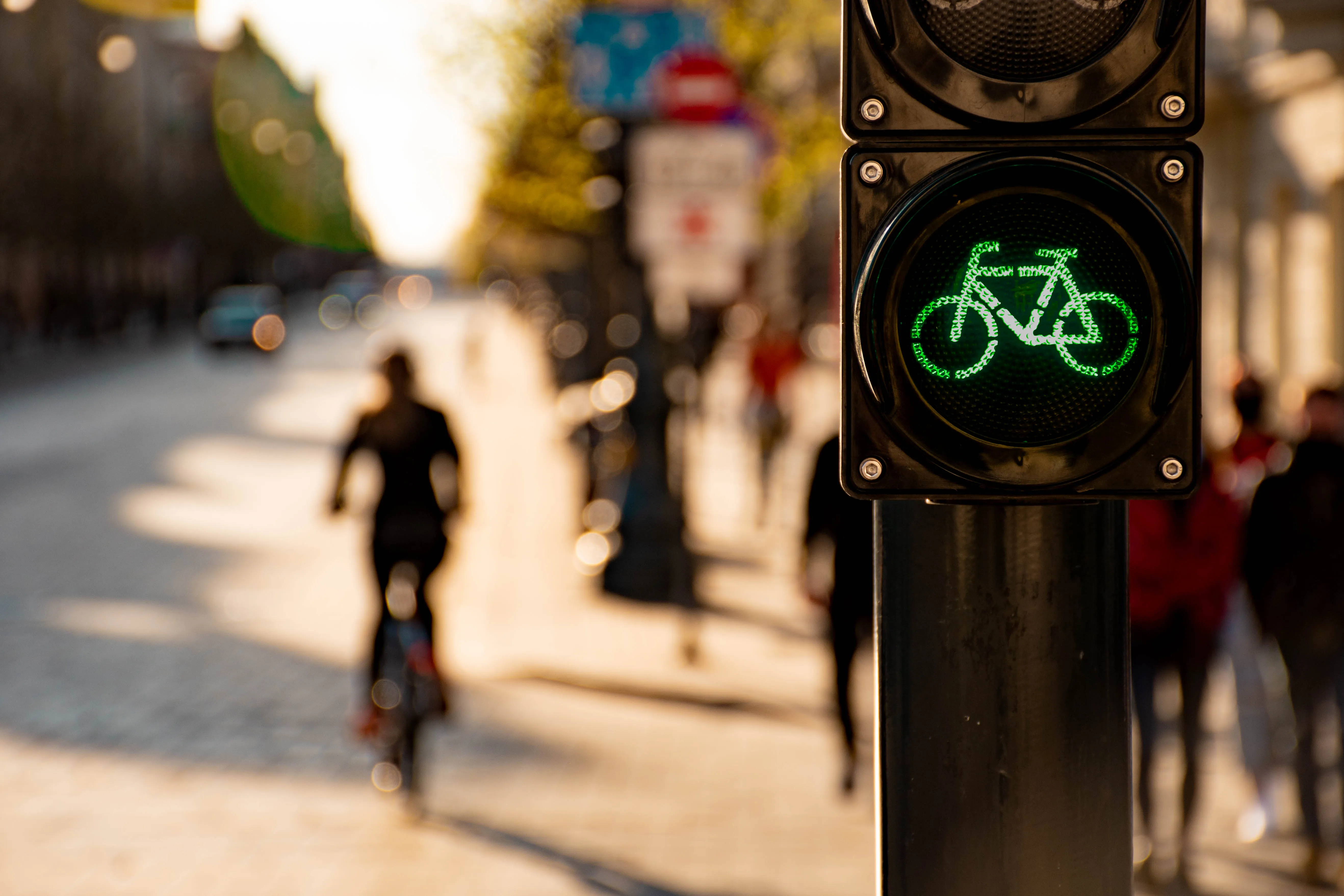 Eine grüne Fahrrad-Ampel
